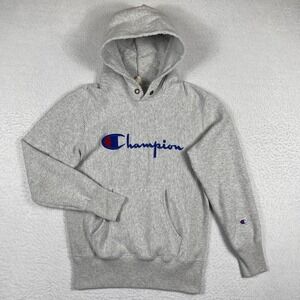 Champion Sweatshirt Mens Small‎ Gray Hoodie Pullover Reverse Weave Casual Travel